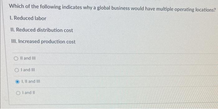 Solved Which of the following indicates why a global | Chegg.com