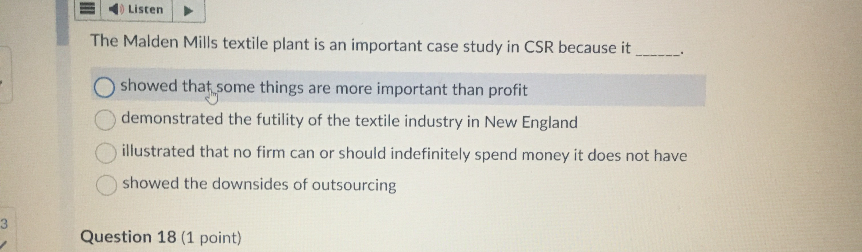 Solved ListenThe Malden Mills textile plant is an important | Chegg.com