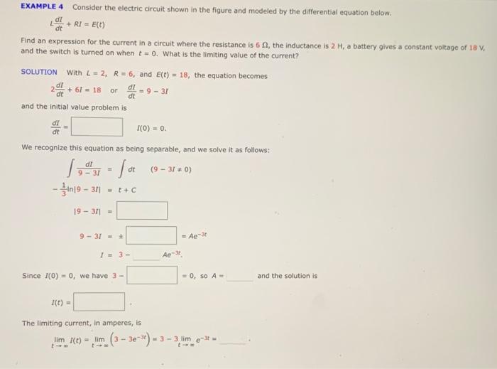 Solved EXAMPLE 4 Consider the electric circuit shown in the | Chegg.com