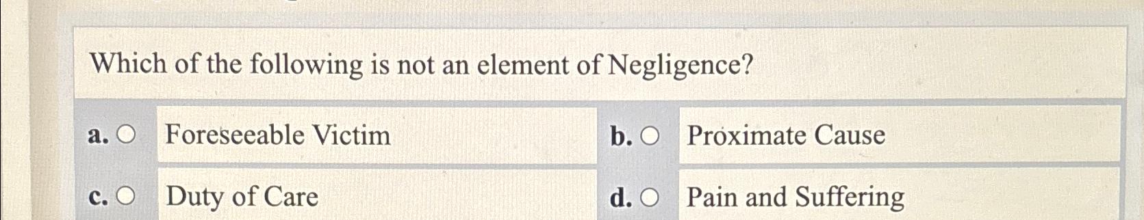 Solved Which of the following is not an element of | Chegg.com
