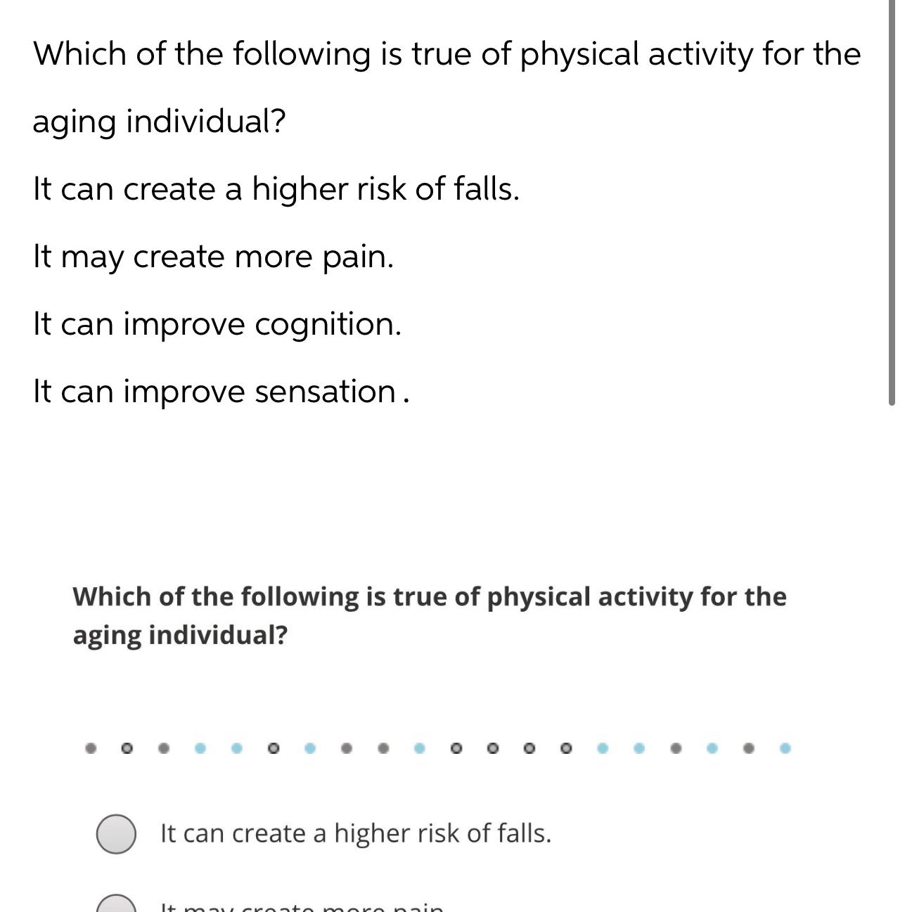 Solved Which of the following is true of physical activity | Chegg.com