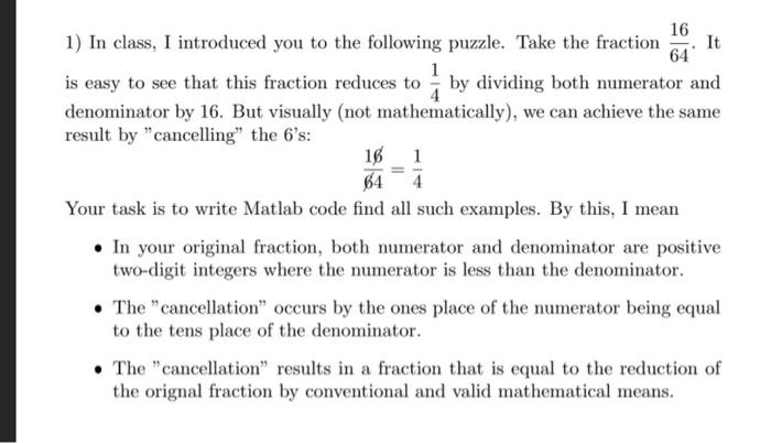 Solved 16 1) In class, I introduced you to the following | Chegg.com