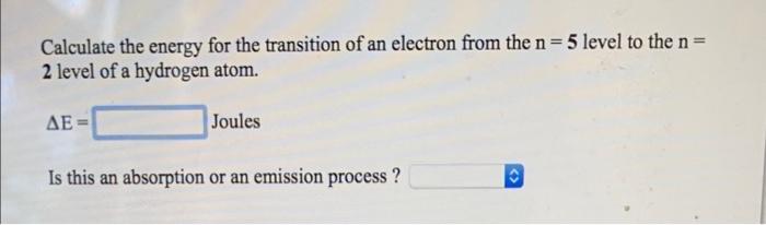 Solved Calculate the energy for the transition of an | Chegg.com