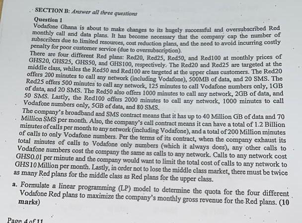 Solved SECTION B: Answer All Three Questions Question 1 | Chegg.com