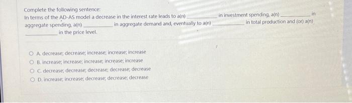 Solved Complete the following sentence: In terms of the | Chegg.com