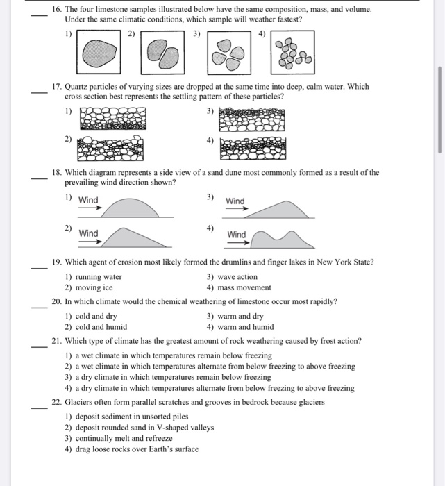 Solved Weathering, Erosion, Deposition Assessment 8. What is | Chegg.com