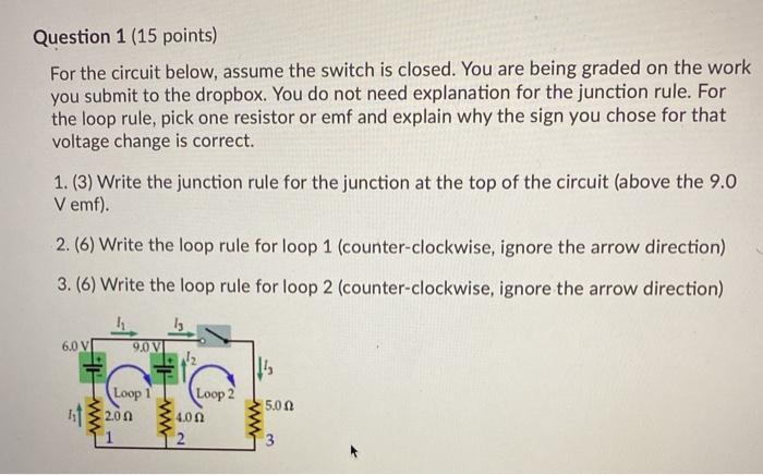 Solved Question 1 (15 points) For the circuit below, assume | Chegg.com