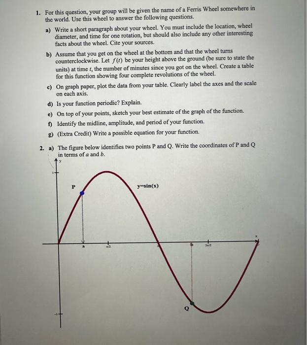 Solved Here Is The Ferris Wheel You Need To Use For Problem | Chegg.com