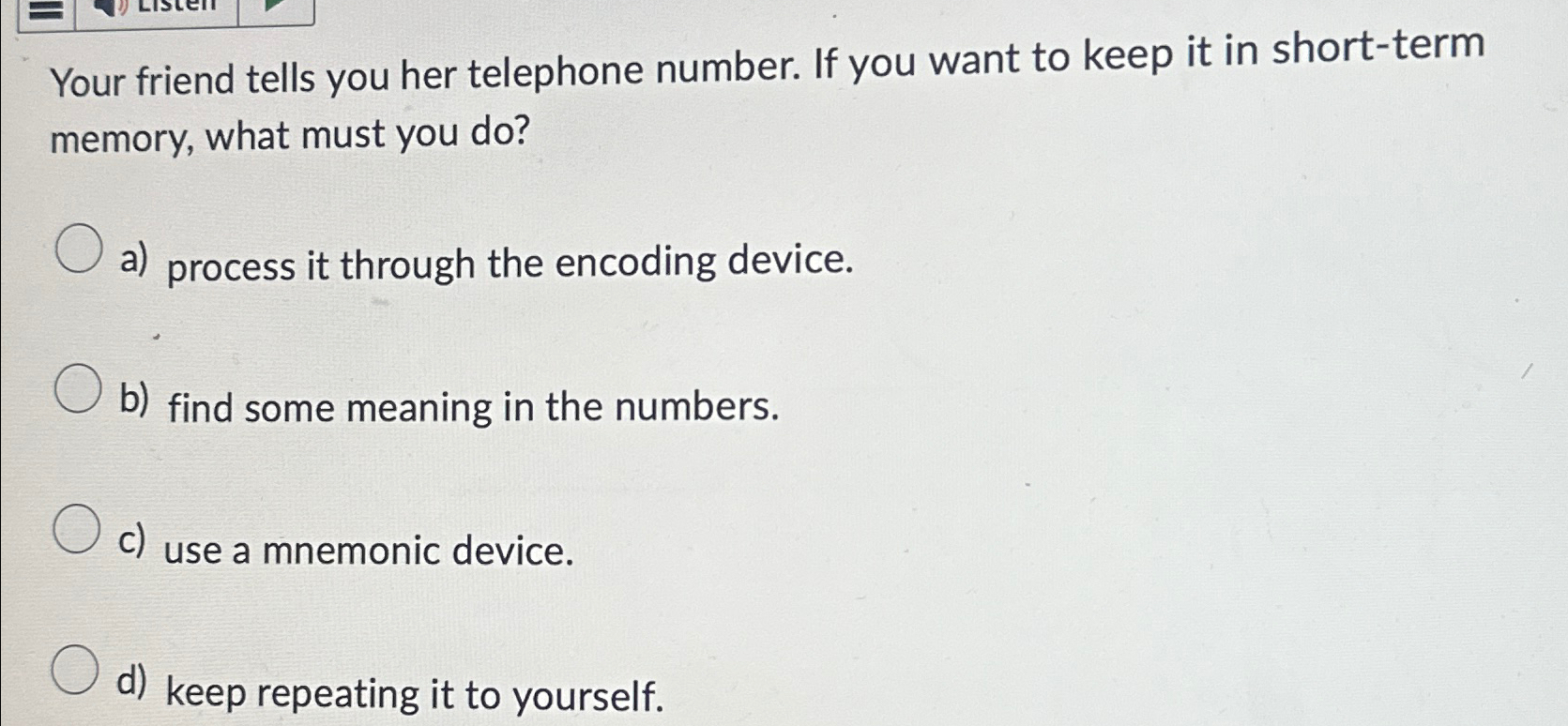 Solved Your friend tells you her telephone number. If you | Chegg.com