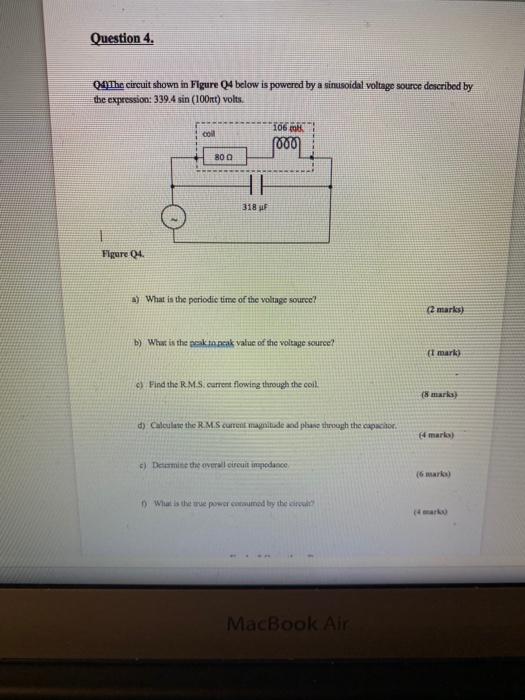 Solved Question 4. 0497he circuit shown in Figure Q4 below | Chegg.com