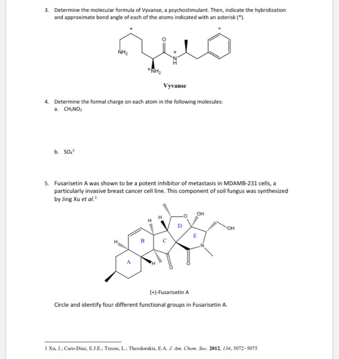 3. Determine the molecular formula of Vyvanse, a