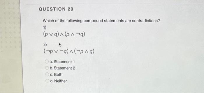 Solved Which of the following compound statements are | Chegg.com