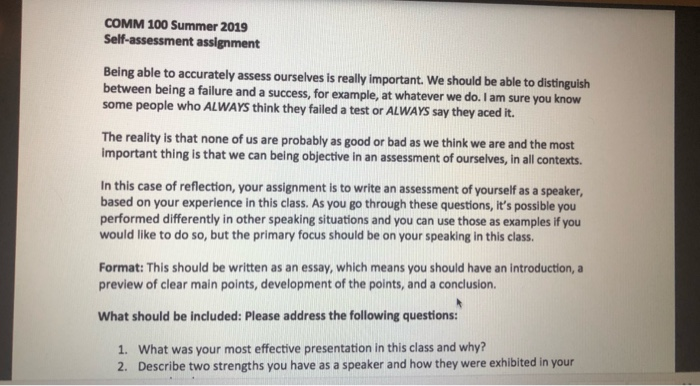 how to write a self assessment reflective essay