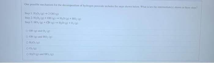 Solved One possible mechanism for the decomposition of | Chegg.com