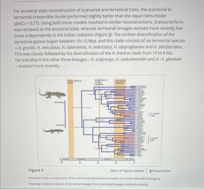 For ancestral state reconstruction of scansorial and terrestrial traits, the scansorial to terrestrial irreversible model per