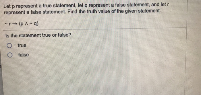 Solved Find the truth value of the given statement. Assume | Chegg.com
