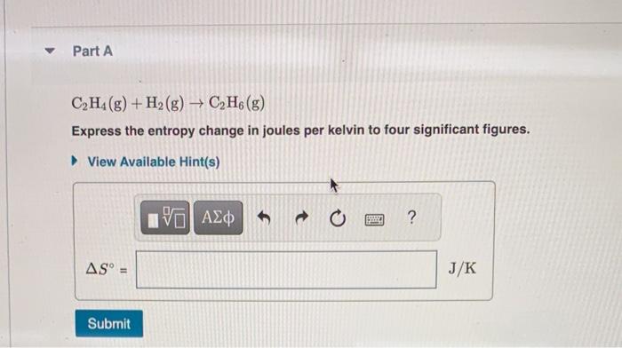 Solved Using S values from the table below calculate Chegg