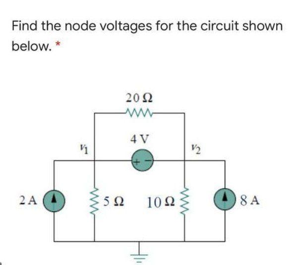 Solved Find the node voltages for the circuit shown below. . | Chegg.com