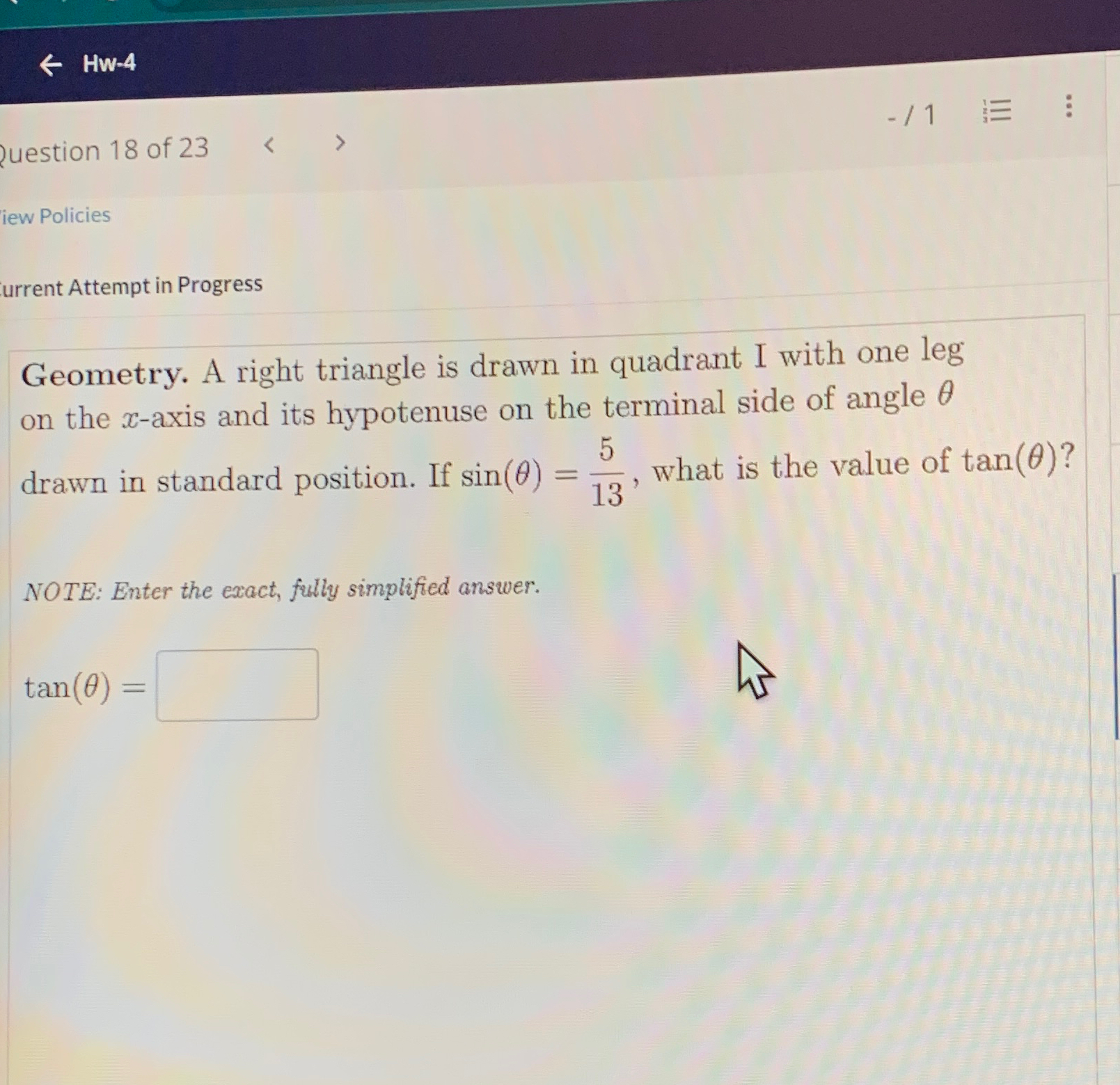 Solved Hw-4Question 18 ﻿of 23-1vdotsvdots,vdotsiew | Chegg.com