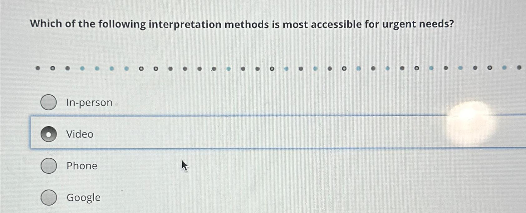 Solved Which of the following interpretation methods is most | Chegg.com