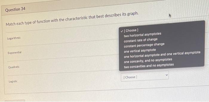 Solved Question 34 Match each type of function with the | Chegg.com