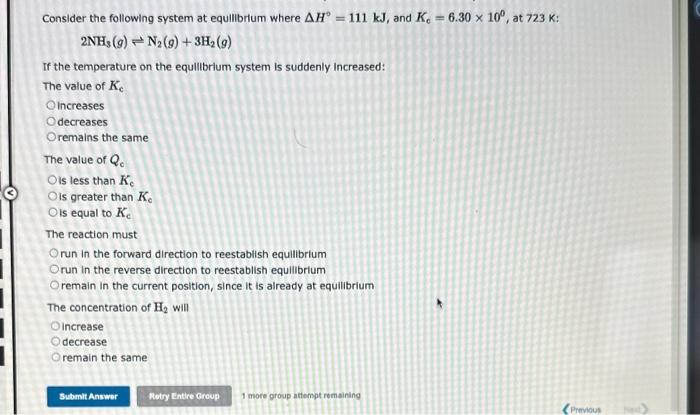 Solved Consider The Following System At Equilibrium Where | Chegg.com