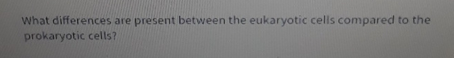 Solved What differences are present between the eukaryotic | Chegg.com