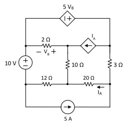 5 VB 1+ 2Ω - - V + B 10V 1 + 10 Ω 33Ω 12Ω 20 Ω IA 5A