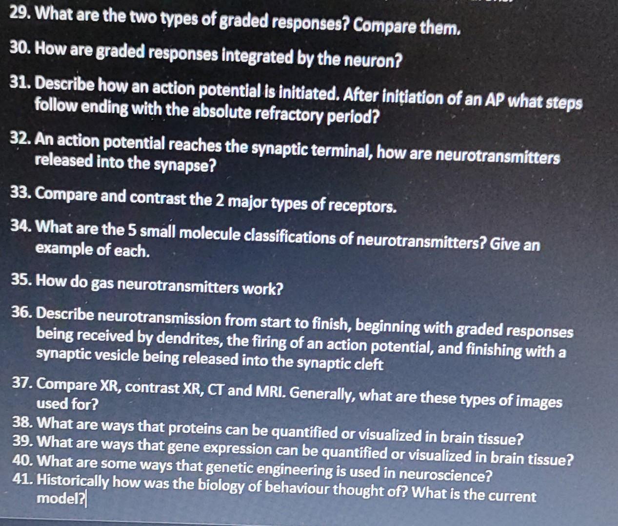 Solved 29. What are the two types of graded responses? | Chegg.com