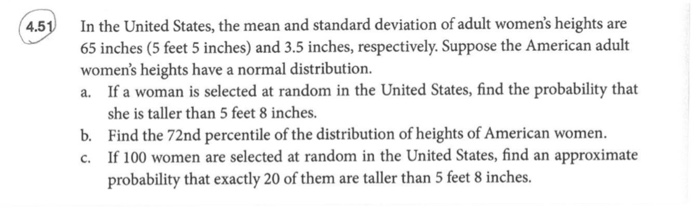 Solved 451 In The United States The Mean And Standard Chegg Com