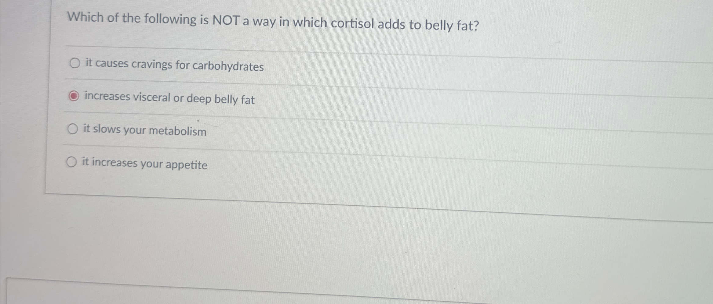 Solved Which of the following is NOT a way in which cortisol | Chegg.com