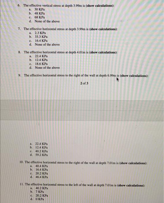 Solved Calculate the variation of active and passive lateral | Chegg.com