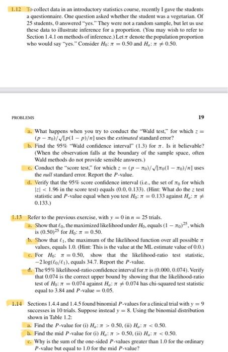 Solved solve it by Introduction to categorical data analysis | Chegg.com