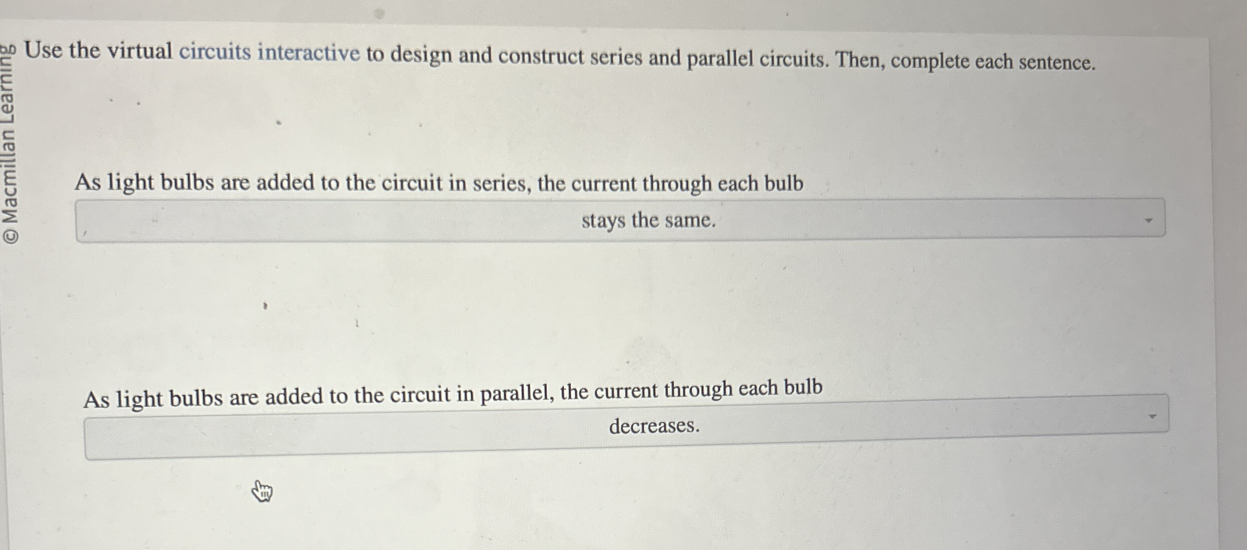 Use the virtual circuits interactive to design and | Chegg.com