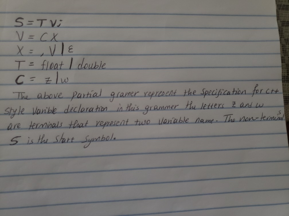 Solved S Tv V Cx X Vle T Float I Double C Z Lw Th Chegg Com