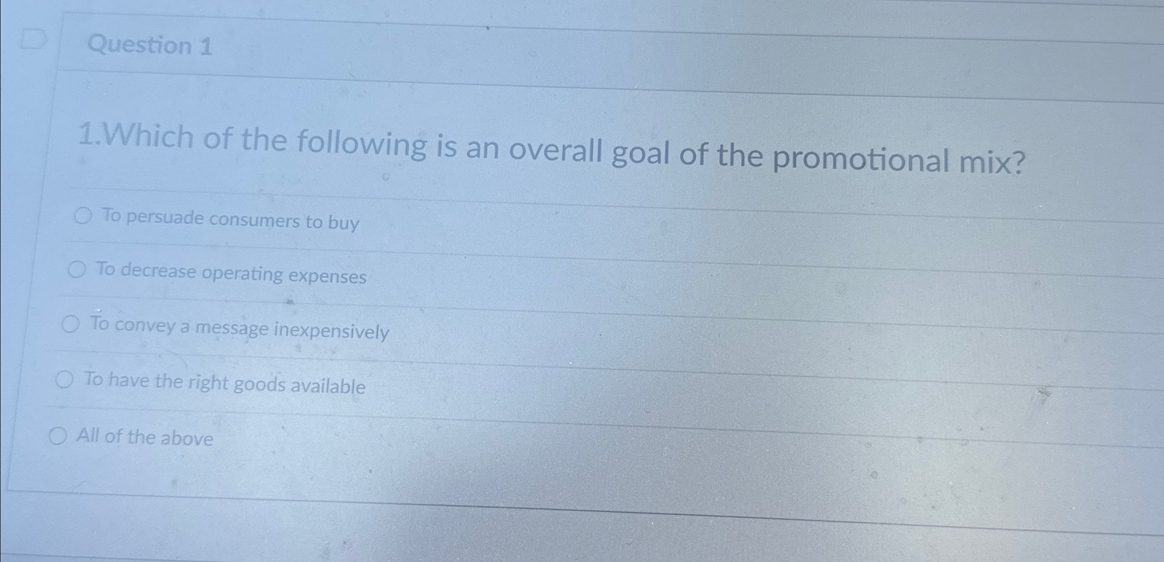 Solved Question 11.Which of the following is an overall goal | Chegg.com