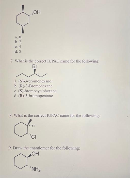Solved Organic Assignment \#10 (Stereochemistry) Complete | Chegg.com