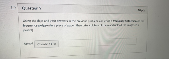 Solved Use the data set below, to answer the question about | Chegg.com