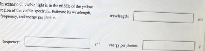 Solved In scenario A, visible light has a wavelength of | Chegg.com