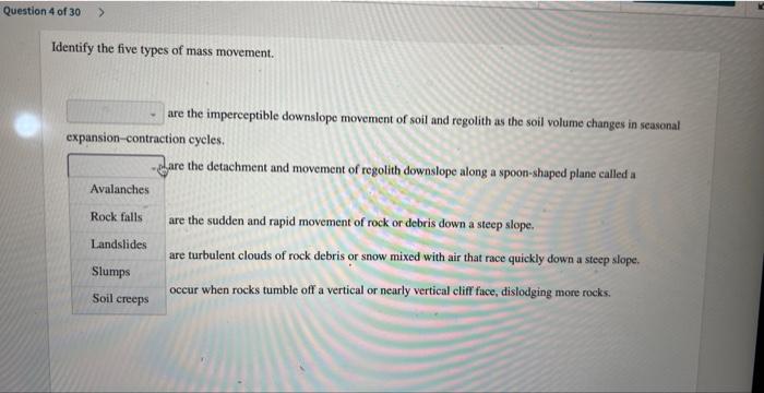 solved-identify-the-five-types-of-mass-movement-are-the-chegg