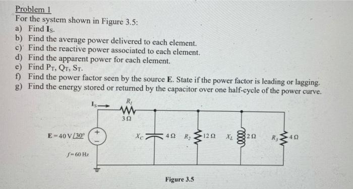 Solved For the system shown in figure 3.5:Find Isaverage | Chegg.com
