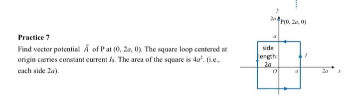 Solved P 0 2 0 D Practice 7 Find Vector Potential A O Chegg Com