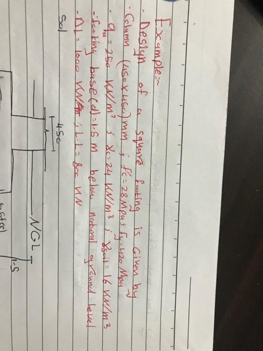 Solved ca Example: • Design of square footing is given by - | Chegg.com