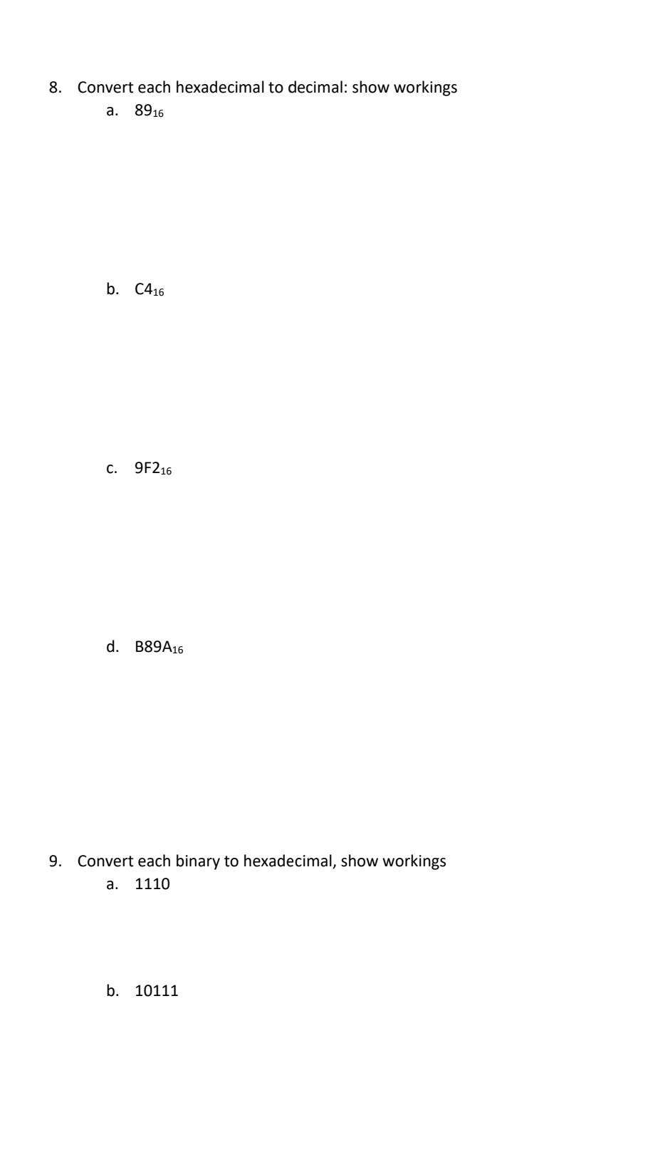 Solved 6. Convert each decimal number to binary using | Chegg.com