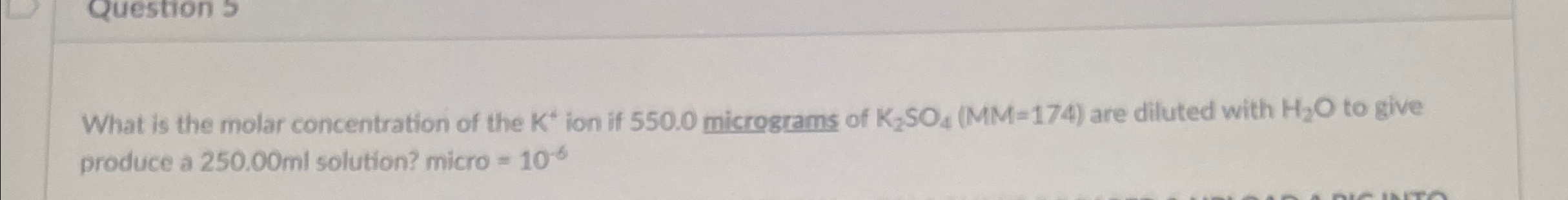 Solved What is the molar concentration of the K4 ﻿ion if | Chegg.com