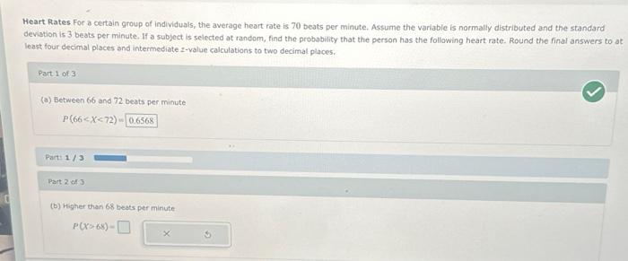 Solved Heart Rates For a certain group of individuals, the | Chegg.com