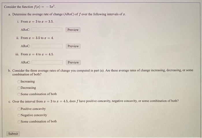 Solved Consider the function f(x) – 52² a. Determine the | Chegg.com