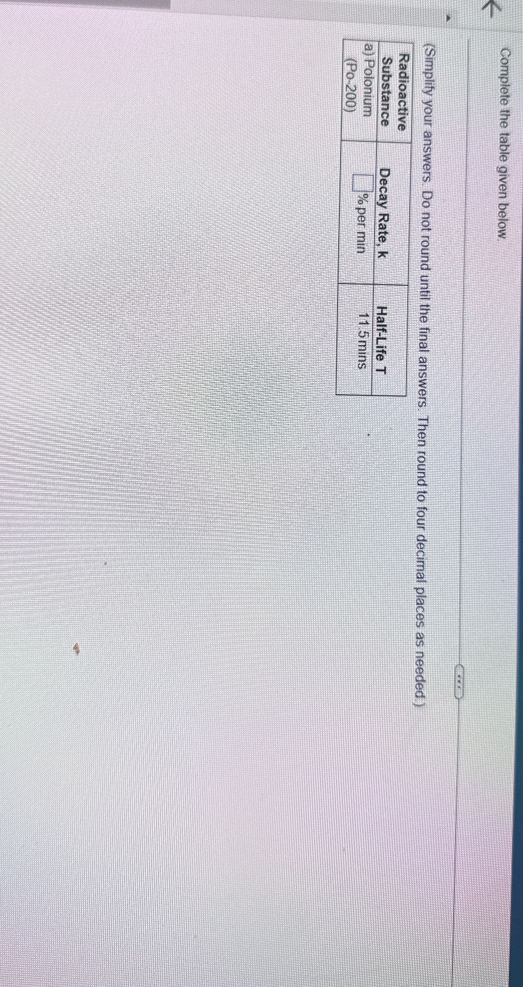 Solved Complete the table given below.(Simplify your | Chegg.com