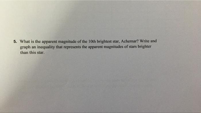 Solved 5. What is the apparent magnitude of the 10th | Chegg.com