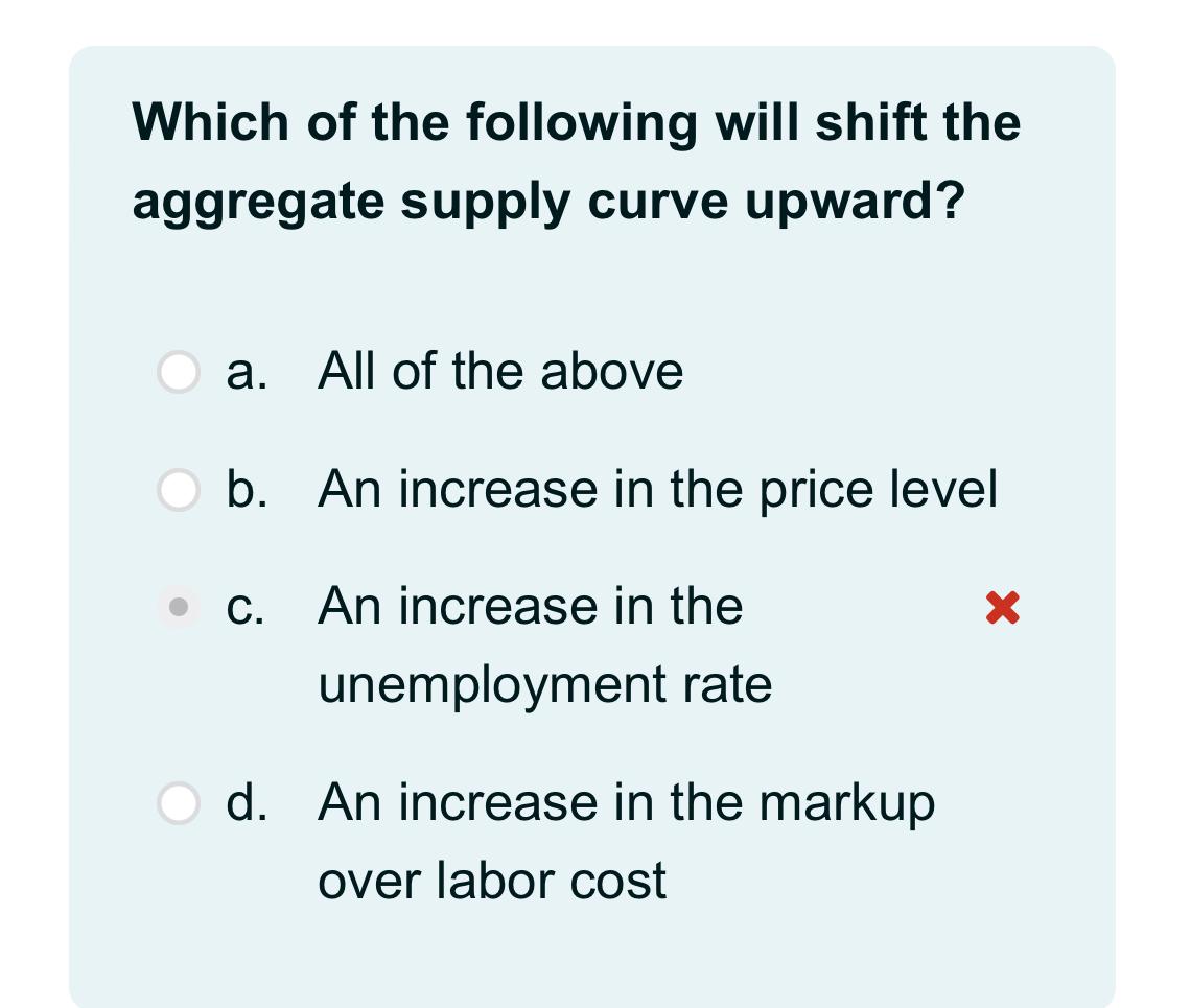 Solved Which of the following will shift the aggregate | Chegg.com